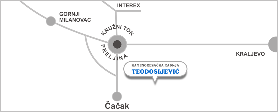 KAMENOREZAČKA RADNJA TEODOSIJEVIĆ - mapa